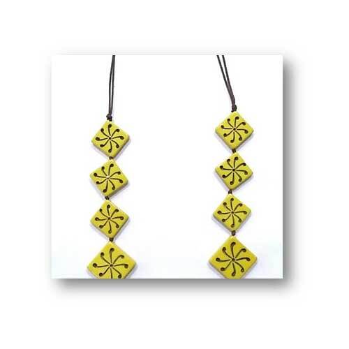 yellow acrylic rectangle Necklace