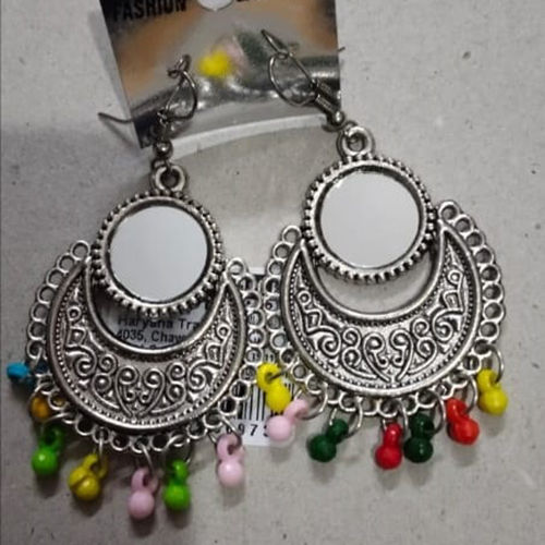 Mirror Chandbali Earrings