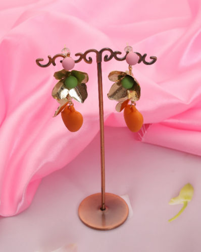 Tangerine Heart Earrings