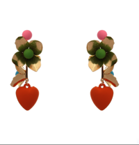 Tangerine Heart Earrings