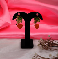 Tangerine Heart Earrings