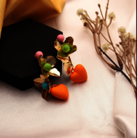 Tangerine Heart Earrings