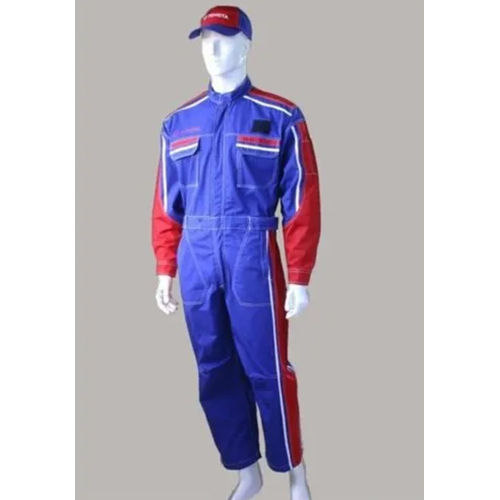 Blue And Red Cotton Boiler Suit