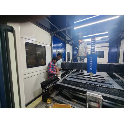 Laser Metal Cutting Machine - 2000W Fiber Laser, 1500x3000mm Cutting Area, Blue Color, Automatic PLC Control, Water Cooling System, CypCut 2000 Software, Supports DXF Format, 20mm Cutting Thickness, 16 Cutting Speed