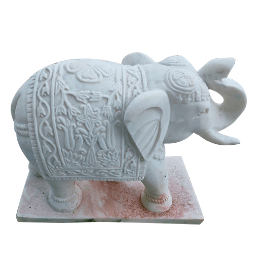Indian White Marble Elephant Statue