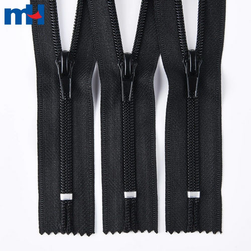 Nylon Coil Black Zipper 7 inch Non-Separating Zipper Black Sewing Zipper Crafts Zipper