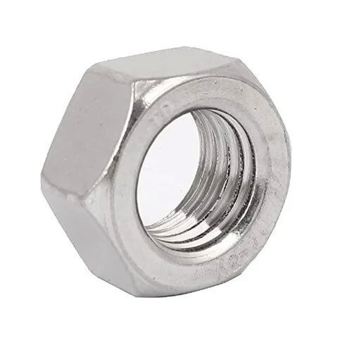 Polished Stainless Steel Hex Nut - Color: Silver