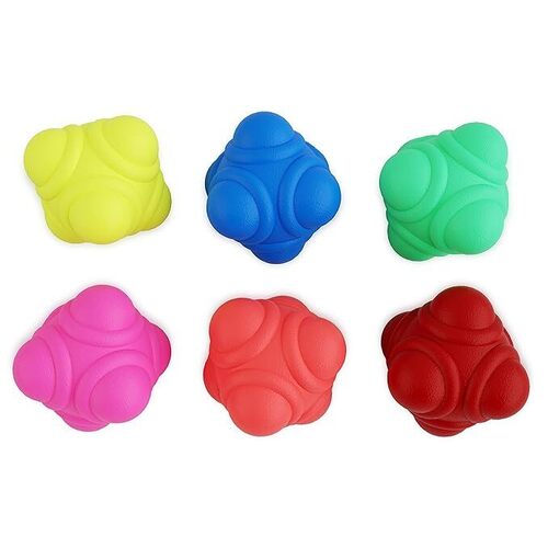SAS SPORTS Agility Training Rubber Reaction Ball Small Multicolour Pack of 6