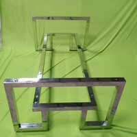 Rectangular Stainless Steel Table Frame - Ss 304, 4x2 Feet Silver Color | Eco-friendly, Stackable, Foldable Design, Warranty Included