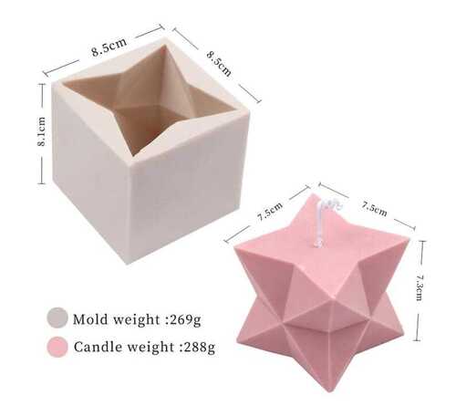 Geometric Star Shape Candle Moulds