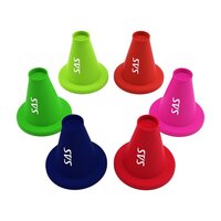Sas Sports Cricket Batting Tee - Soft Rubber 5in High, Pack Of 6 In Yellow | Ultra Durable Pvc, Wide Base For Stability, Indoor & Outdoor Use