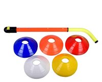 Sas Sports Training Cone Collector L With Set Of 50 ' 2 Inch Cones - Lightweight Plastic, 64cm Length Extends To 93cm, Multicolour | Effortless Marker Collection Tool For Agility Training
