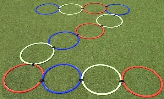 SAS SPORTS Agility Training Ring Ladder (Set of 12 Rings) - Multicolored