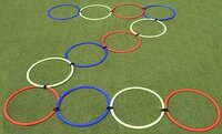 SAS SPORTS Agility Training Ring Ladder (Set of 12 Rings) - Multicolored
