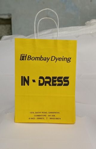 Yellow Printed  Kraft Bag Size: Customized