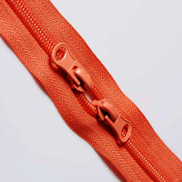 Two Way Nylon Zipper with Double Sliders Coil Zipper No. 5 Nylon Zipper Close-end Zipper Factory Wholesale