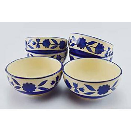 White And Blue Ceramic Soup Bowl