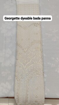 Georgette Dyeable Fabric - Embroidered, 58 Inch Width, Pure White | Smooth, Washable, Ideal For Summer Party Wear, Suit, Kurti, And Dress Material