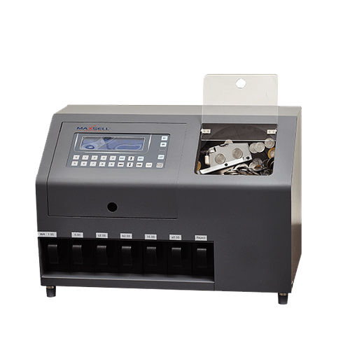 Stainless Steel Mx Cc 600 Pro Plus 6 In 1 Multi Pocket Coin Counter Cum Sorter Machine