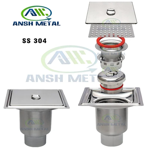 Silver 150X150X225Mm Ss Drain Trap
