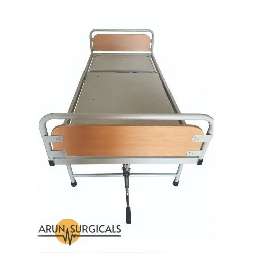 Grey Hospital Manual Semi Fowler Bed With Ss Side Rails