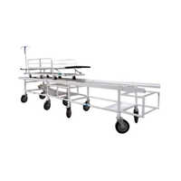 Hospital Patient Transfer Trolley - Durable Stainless Steel, Adjustable Size And Foldable Design, Eco-friendly With Large Storage Basket And Easy Maneuverability