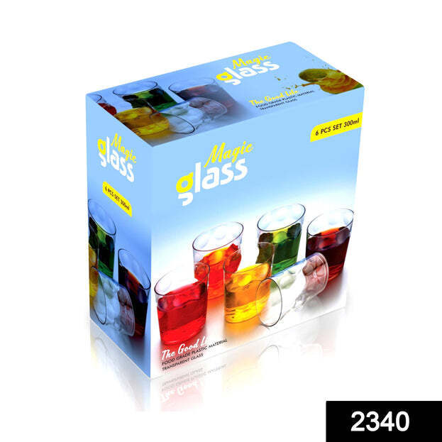 MULTI PURPOSE UNBREAKABLE DRINKING GLASS (SET OF 6 PIECES) (300ML) (2340)