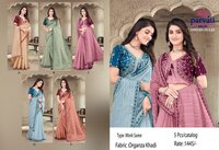 Pink Khadi Organza Elegant Bridal Wear Saree-16939