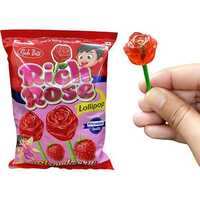 Rich Rose Lollipop - Solid Form, Piece Shape | Eggless Delight With A Rich Flavor Profile And Elegant Rose Aroma