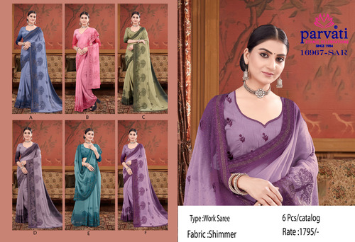 Shimmer SIlk Elegant Party Wear Saree-16967