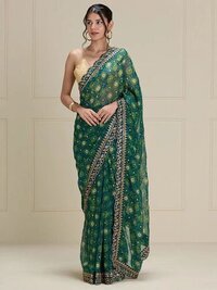 Georgette Chiffon Saree - Luxurious Lightweight Fabric, Elegant Draping Design, Vibrant Colors