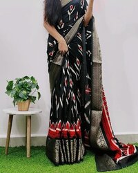 Dolla Silk Saree - Color: Black And Red