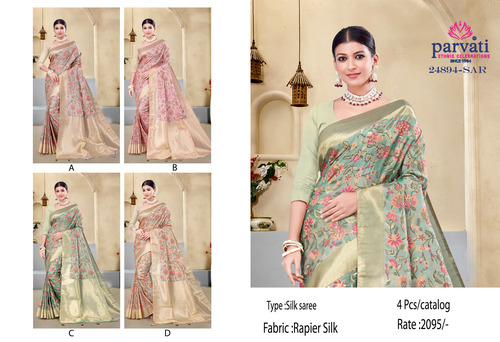 Rapier Silk Beautiful Pastel Colour Saree-24894