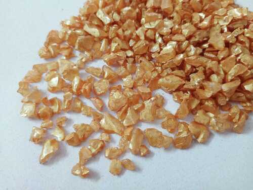 gold color coated glass chips