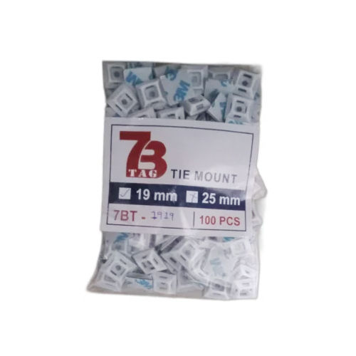 19X19Mm Plastic Cable Tie Mounts - Color: White