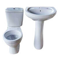 White Ceramic Sanitary Ware Four Piece Monoblock Set