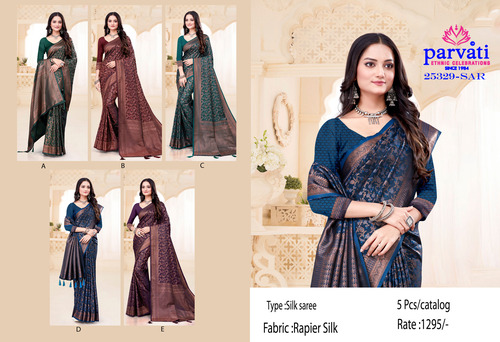 Rapier Silk Beautiful Thread Work Saree-25329