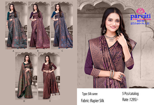 Heavy Rapier Silk Black Copper Shade Saree-25340