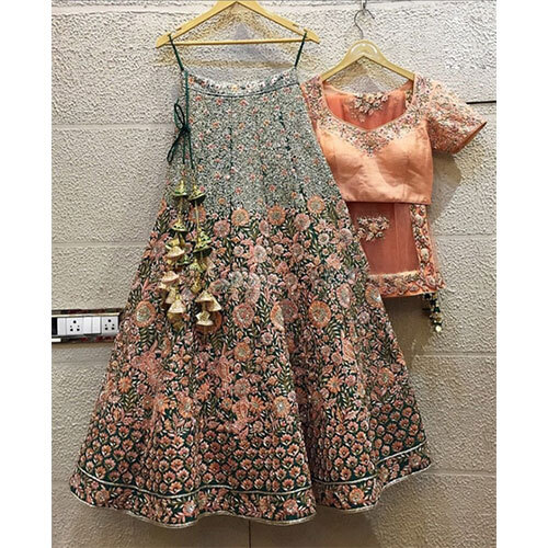 Malbari Satin Sequence Work Lehenga Choli