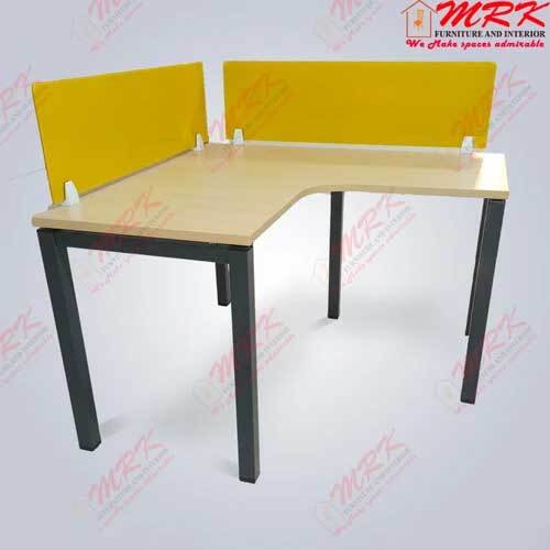 Metal Leg Curve Linear Workstation Single Seater
