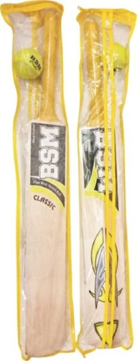 Tennis Cricket Bat - Lightweight Kashmir Willow, Full Size | Unisex, Natural Finish, Suitable For Cotton Tennis Balls