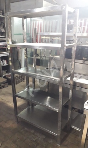 Used Second Hand 5 Shelves Stainless Steel Kitchen Hotel Storage Rack