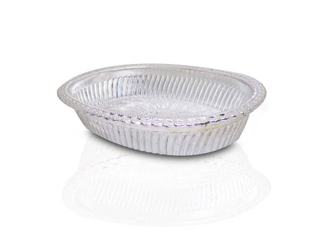 MULTIPURPOSE ROYAL DESIGN OVAL SILVER GIFT TRAY (2090)