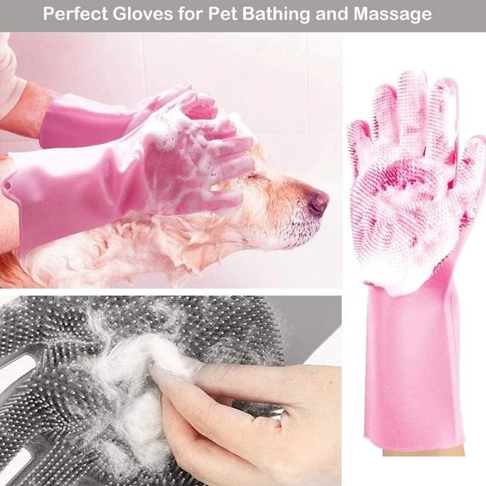 Dishwashing Gloves With Wash Scrubber 0712