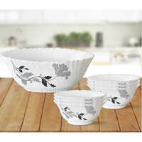 Borosil White Pudding Set