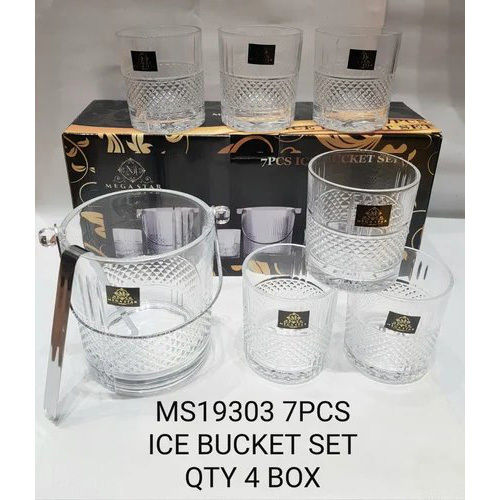 Glass Ice Bucket Whisky Set