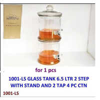 Portable Water Dispenser - Glass & Metal Stand, 2-step Tank With Smooth Surface, Transparent Finish, Dual Hot & Cold Taps For Easy Dispensing