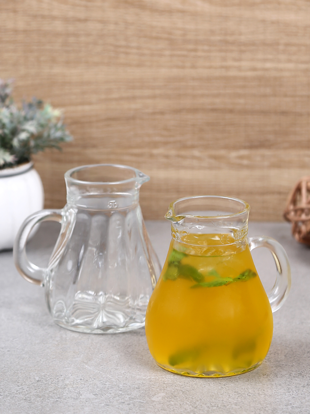 Oberglas Salzburg Imported CarafePitcherJuiceWaterCocktailWhiskeyMilk Glass Jug Set 250ml Set of 2