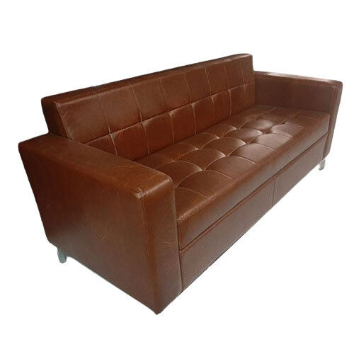 Office Brown Leather Sofa 