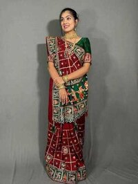 Bandhani Saree - Heavy Soft Silk Fabric, 5.5 Mtr Length With Satin Silk Blouse, Vibrant Colors, Intricate Embroidery & Diamond Work, Traditional Elegance